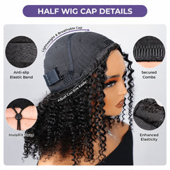 Messy Curly Half Wig